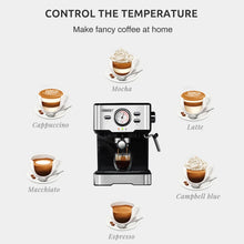 Hibrew h5 1050w máquina de café 20 bar semi-automática cappuccino máquina de café expresso capacidade 1.5l com display de temperatura