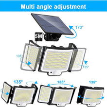328 LED 3-Head Motion Sensor Outdoor Solar Light With 3 Modes IP65 Waterproof Remote Control