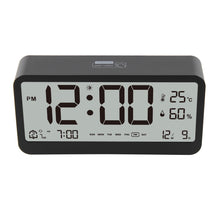 Multifunctional Electronic LCD Alarm Clock With Calendar Time Humidity Temperature Display Adjustable Backlight Battery Powered