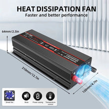 DATOUBOSS Inverter 1500W DC12V-AC230V Pure Sine Wave Converter with LCD Display For RV, Car, Truck