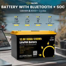 Gokwh 12V 100AH LiFePO4 Lithium Battery 1280Wh Energy Storage Box Battery Pack Series Built-in Smart bluetooth BMS