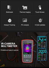 2024 NOVO TOOLTOP ET13S 2 em 1 192 * 192 Multímetro termovisor 10000 contagens Tela de toque de 2,8 polegadas Circuito elétrico Automóvel Inspecionar multímetro de câmera térmica IR
