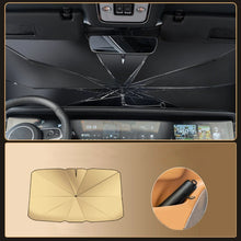 Coated Car Sunshade Umbrella Thickened V-Shaped Opening Front Windshield Curved Handle Car Anti UV Umbrella 360° Center Pole Rotation