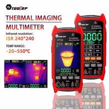 TOOLTOP ET14S+ IR Camera Multimeter ISR 240x240 Thermal Imager 9999 Counts 18650 Battery Ammeter Voltmeter HVAC Heating Electrician Tools