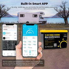 Gokwh 12V 200Ah Mini Bluetooth LiFePO4 Battery Built-in Bluetooth BMS 2560Wh LiFePO4(LFP) IP65 Protection