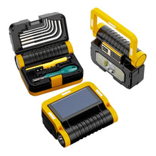 Multifunctional Folding LED Solar Flashlight Dual Light Source Outdoor Camping Torch Built-in 18 Hardware Tools USB Rechargeable Outdoor Waterproof Emergency Lantern