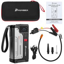 POPDEER PD-JA1 20000mAh Profissional Portátil Carro Jump Starter Inflator Fonte de Alimentação de Emergência Bomba de Ar Máquina Tudo Em Um