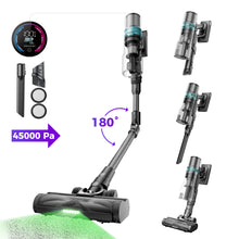 Proscenic P16 Cordless Vacuum Cleaner – 45000Pa Suction, 55Min Runtime, Anti-Tangle, GreenEye Laser, Foldable Design for Pet Hair, Carpets & Hard Floors