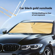 Coated Car Sunshade Umbrella Thickened V-Shaped Opening Front Windshield Curved Handle Car Anti UV Umbrella 360° Center Pole Rotation