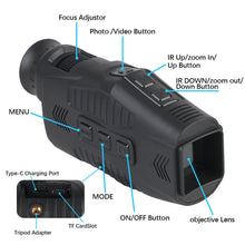 R11 Night Vision Monocular 10X Zoom, QHD Photo and Video Night Portable Vision 800m Visible Distance, Support Adult Helmet For Camping, Bird watching, Hunting