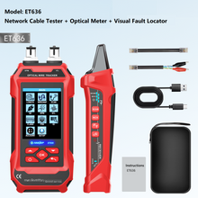 TOOLTOP ET636/ET638 Network Cable Tester 4 in 1 Multi-function Fiber Optic Network/Broken Line/LAN Cable Tester Visual Fault Locator
