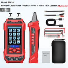 TOOLTOP ET636/ET638 Network Cable Tester 4 in 1 Multi-function Fiber Optic Network/Broken Line/LAN Cable Tester Visual Fault Locator