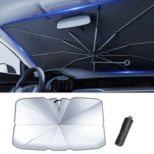 Coated Car Sunshade Umbrella Thickened V-Shaped Opening Front Windshield Curved Handle Car Anti UV Umbrella 360° Center Pole Rotation