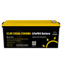Gokwh 12V 200ah LCD Energy Storage Box 2560Wh Solar Lithium Ion LiFePO4(LFP) Battery for RV Boat Home Energy Storage