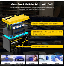GoKWh 12V 100Ah LiFePO4 Battery – Built-in Intelligent BMS, 4000+ Cycle Life, High Discharge Performance, Suitable for Solar/RV/Marine/Backup Power Applications