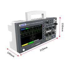 Hantek 2D15 Osciloscópio Digital 2 Canais 100Mhz/150Mhz Armazenamento USB Osciloscópio Portátil Multímetro Tester