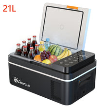 Foursun 21L 25L Car Fridge Freezer, Portable -20°C Fast Cool, 12/24V DC & AC 100-240V, Dual Mode for Camping, Travel, Truck