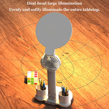 Round Fan Clock LED Clock Desk Lamp - 3200 Capacity USB Rechargeable Dimmable Desk Lamp