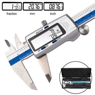 ET52 Stainless Steel Caliper Measuring Tool Digital Precision Caliper with Magnetic Stripe Sticker Technology 0.01-150mm Range Large LCD Display Automatic On/Off function LR44 Button Battery Included