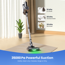 Proscenic P13  Cordless Vacuum Cleaner for Home,35Kpa Suction,Lightweight Stick Vacuum with Green Light,LED Display,Max 50mins Runtime