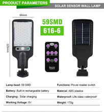 Outdoor LED Solar Street Light with 3 Modes Motion Sensor Wall Light IP65 Waterproof Remote Control