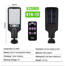 Outdoor LED Solar Street Light with 3 Modes Motion Sensor Wall Light IP65 Waterproof Remote Control