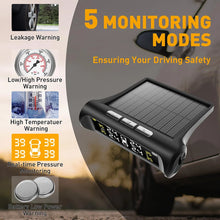 Tire Pressure Monitoring System Solar Powered TPMS for RV and Trailers TPMS with LCD Display 4 Sensors Real-Time Pressure And Temperature Monitoring