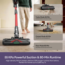 Ultenic U18 Pro Cordless Vacuum Cleaner, 600W 55Kpa Strong Suction, 80min Max Runtime, 180° Bendable Wand, Self-Standing Design, LED Display, Low Noise, for Pet Hair, Carpets, and Hard Floorse