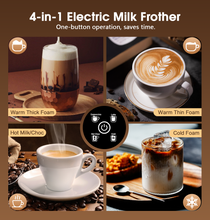 Teendow MF06 4-in-1 Electric Milk Frother 700ml/23.6oz, Automatic Hot & Cold Foam Maker Stainless Steel Jug, Cappuccino Latte Macchiato Warmer Steamer for Home & Outdoor Use
