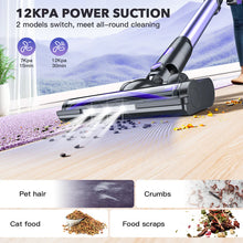 Teendow V07 Cordless Vacuum Cleaner, 12KPa Strong Suction, 30min Runtime, 2200mAh Battery, 0.9L Dust Cup, 5-Stage Filtration, Wall-Mounted, Ideal for Hard Floors & Carpets