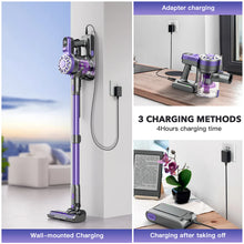 Teendow V07 Cordless Vacuum Cleaner, 12KPa Strong Suction, 30min Runtime, 2200mAh Battery, 0.9L Dust Cup, 5-Stage Filtration, Wall-Mounted, Ideal for Hard Floors & Carpets