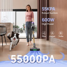 Ultenic U20 Cordless Vacuum Cleaner - 55KPa Strong Suction, Tangle-Free Pet Hair Cleaning, 60-Min Long Runtime, 60dB Quiet Operation, Self-Standing Design