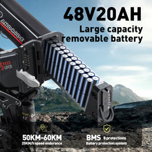 RANDRIDE YX20M-2 Electric Bike 48V 20AH 500W*2 (Peak 1000W*2) Dual Motor Recommended Top Speed 25KM/H 20inch Tire 50-60KM Max Mileage 180KG Max Load Electric Bicycle