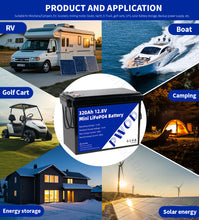 PWOD 12.8V 320Ah 3840Wh Mini LiFePO4 Battery Storage Box RV & Boat Lithium Battery Built-in BMS IP65 Protection