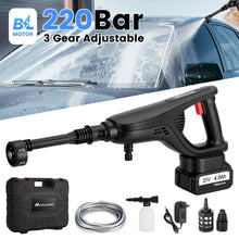 MUDIRO M-BW1 Cordless Pressure Washer with 4.0Ah Batteries,220Bar 1.32 GPM Brushless Motor Portable Pressure Washer with 6 in 1 Nozzles, Power Washer for Cars, Fences, Driveways, Home, Patios