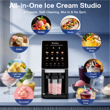 Teendow KF-002 Ice Cream Maker with 8 Preset Programs, Self-Cleaning, Mix-In & Re-Spin Functions, Home Countertop Model