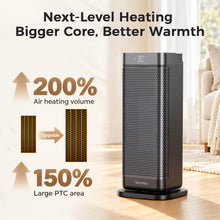 Teendow GD9215AD20 2000W Electric Fan Heater, 34dB Ultra Quiet PTC Ceramic Fan Heater with Remote, Smart ECO Thermostat, 12H Timer & 90° Oscillation, Fast Heating for Bedroom Home Office RV