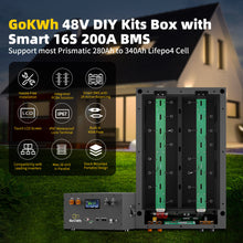 Gokwh 48V 320AH Energy Storage Box DIY Kit APP Bluetooth Remote Operation LED Bluetooth Status Indicator Charge Overcurrent Protection