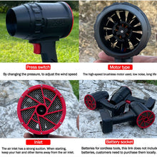 Fiizreal F-64 Portable High-Power Ducted Fan – 64mm Brushless Motor, 1800g+ Wind Force, Compatible with Milwaukee/DEWALT/Makita Batteries, Variable Speed Trigger