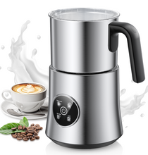 Teendow MF06 4-in-1 Electric Milk Frother 700ml/23.6oz, Automatic Hot & Cold Foam Maker Stainless Steel Jug, Cappuccino Latte Macchiato Warmer Steamer for Home & Outdoor Use