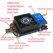 KZ25/KZ35 Electronic Load Battery Testser QC2.0/3.0 AFC FCP Triggers Constant Current Voltage Capacity Meter Voltmeter, USB Type-C