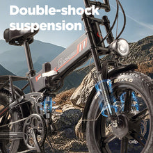 RANDRIDE YX20M-2 Electric Bike 48V 20AH 500W*2 (Peak 1000W*2) Dual Motor Recommended Top Speed 25KM/H 20inch Tire 50-60KM Max Mileage 180KG Max Load Electric Bicycle