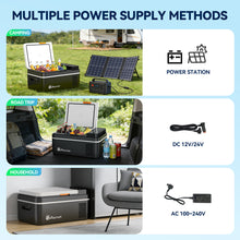 Foursun 21L 25L Car Fridge Freezer, Portable -20°C Fast Cool, 12/24V DC & AC 100-240V, Dual Mode for Camping, Travel, Truck
