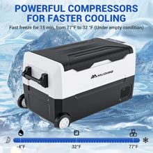 12 Volt Refrigerator 12V Car Fridge 35L(37QT) 55L(58QT) -4℉~68℉ Freezer Compressor Cooler 12/24V DC & 100-240V AC,Removable Divider, Car Fridge For Car, Camping, Travel, Fishing, Outdoor or Home