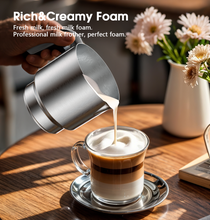 Teendow MF06 4-in-1 Electric Milk Frother 700ml/23.6oz, Automatic Hot & Cold Foam Maker Stainless Steel Jug, Cappuccino Latte Macchiato Warmer Steamer for Home & Outdoor Use