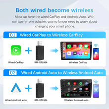 CP009 2 in 1 Wireless CarPlay Adapter for Apple & Android Car Wireless CarPlay Dongle Receiver Adapter for Wired Wireless Adapter for Android Car iOS Plug and Play