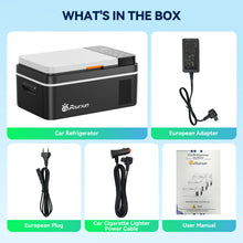 Foursun 21L 25L Car Fridge Freezer, Portable -20°C Fast Cool, 12/24V DC & AC 100-240V, Dual Mode for Camping, Travel, Truck