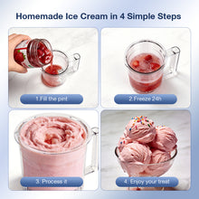 Teendow KF-002 Ice Cream Maker with 8 Preset Programs, Self-Cleaning, Mix-In & Re-Spin Functions, Home Countertop Model