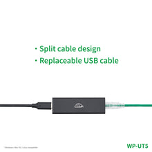 WisdPi USB 3.2 to 5GbE adapter (WP-UT5) Wired LAN Network Connection 5G, 2.5G, 1G, 100Mbps, 5000Mbps USB-C to RJ45 Network Converter