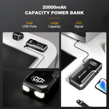 Popdeer PD-J01 20000mah 2500a carro ir para iniciantes 12v saída usb dupla display lcd para 8.0 gás/6.0l diesel